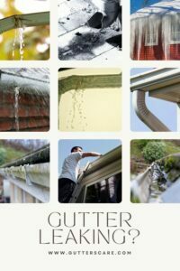 Photo Collage of Leaking Rain Gutters